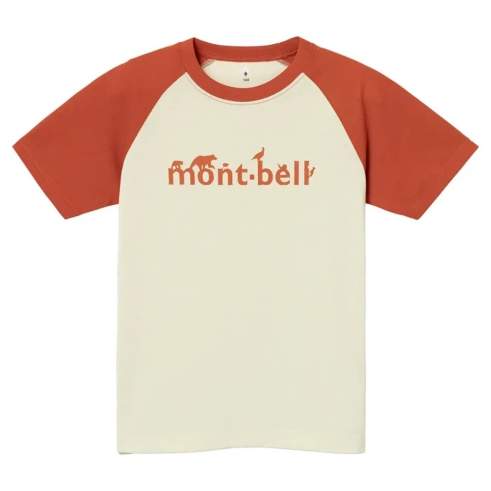 Montbell Kids' Red and White Short Sleeve Tee